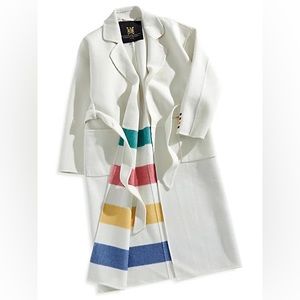 HBC stripes collection wool blend coat.